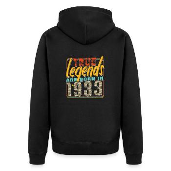 True legends are born in 1933 Vintage Birthday - Unisex Premium Organic Zip Hoodie - black - Back - Nico (187cm)