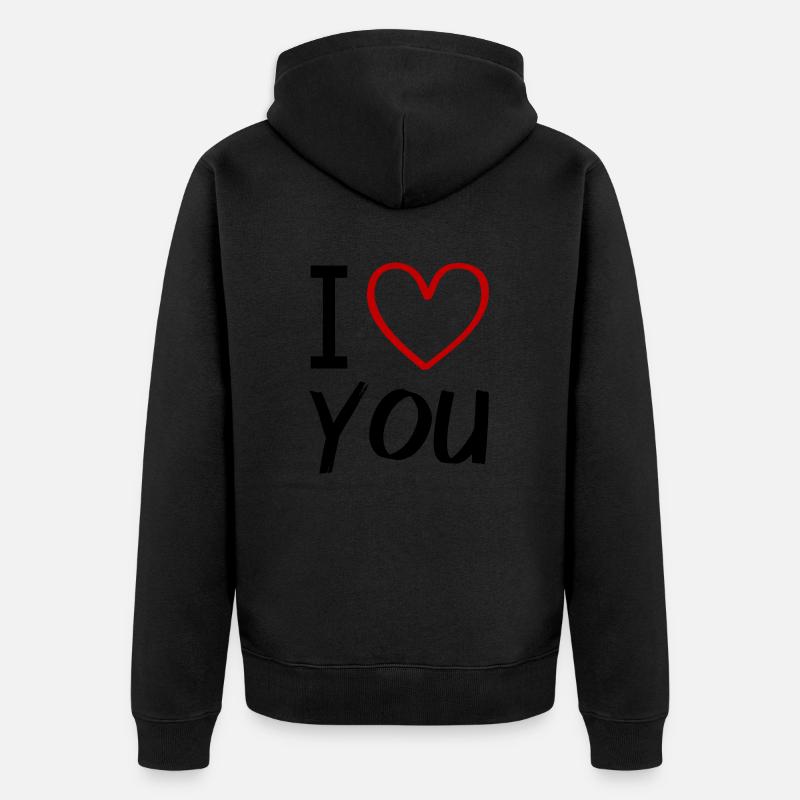 Je t’aime - Veste à capuche bio Premium Unisexe - noir
