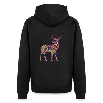 Cerf - Veste à capuche bio Premium Unisexe - noir - Dos - Nico (187cm)