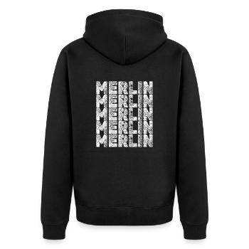 Héros Merlin - Veste à capuche bio Premium Unisexe - noir - Dos - Nico (187cm)