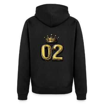 Couronne à 2 chiffres - Veste à capuche bio Premium Unisexe - noir - Dos - Nico (187cm)