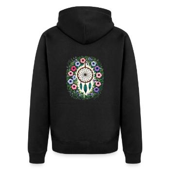 Boho Attrape-rêves Magie - Veste à capuche bio Premium Unisexe - noir - Dos - Nico (187cm)