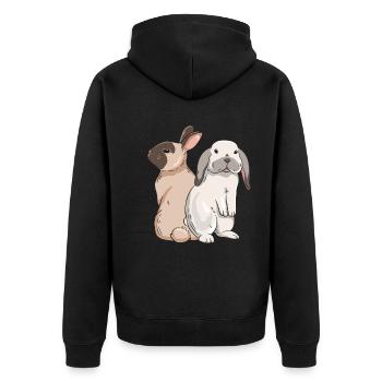 Conception de lapin mignon pour les propriétaires de lapins - Veste à capuche bio Premium Unisexe - noir - Dos - Nico (187cm)