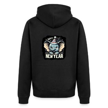 Nouvel An Réveillon du Nouvel An Elephant Grunge Celebration - Veste à capuche bio Premium Unisexe - noir - Dos - Nico (187cm)