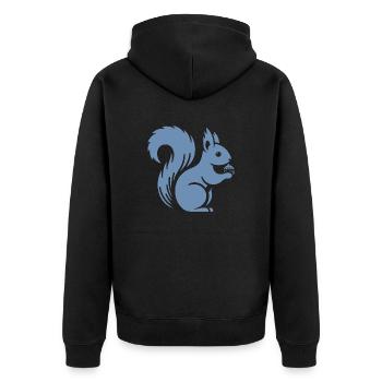 Silhouette d’écureuil minimaliste avec écrou - Veste à capuche bio Premium Unisexe - noir - Dos - Nico (187cm)