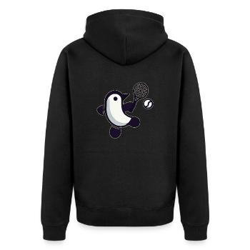 Pingouin Tennis Joueur de Tennis Minimaliste - Veste à capuche bio Premium Unisexe - noir - Dos - Nico (187cm)