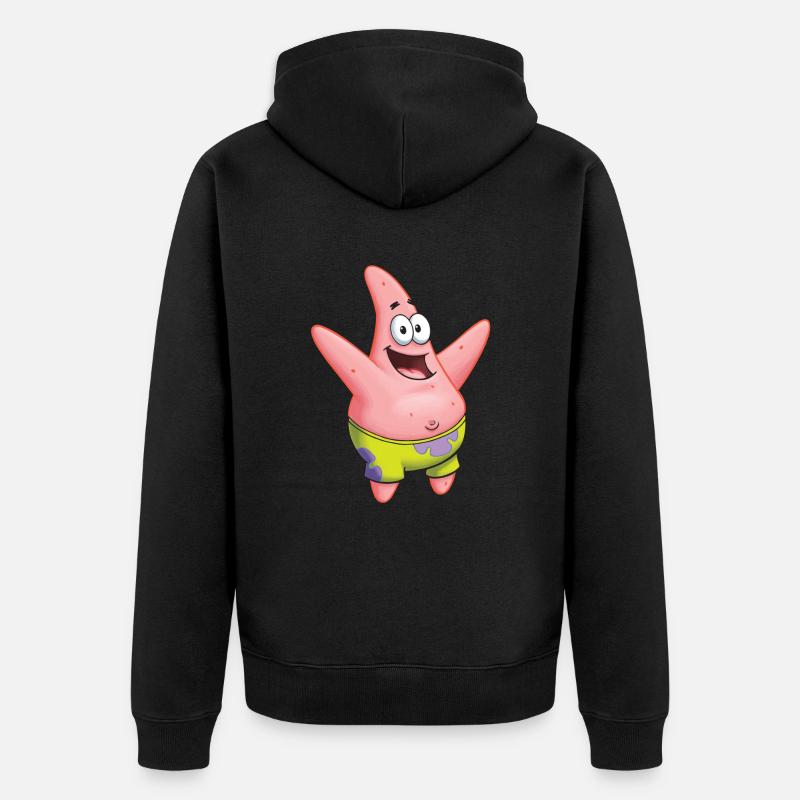 Spongebob Schwammkopf Patrick Star Design - Unisex Premium Bio Zip Hoodie - Schwarz
