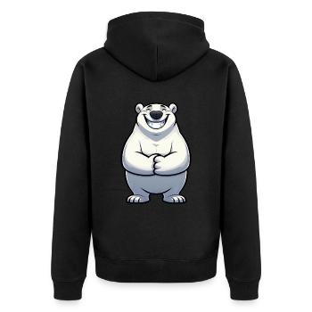 Satisfied Polar Bear Comic North Pole Pride Cool - Unisex Premium Organic Zip Hoodie - black - Back - Nico (187cm)