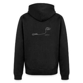 Weststrand Darß - Unisex Premium Bio Zip Hoodie - Schwarz - Hinten - Nico (187cm)