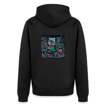 Noël Gnome Gnome Secret Santa Factory Noël - Veste à capuche bio Premium Unisexe - noir - Dos - Nico (187cm)