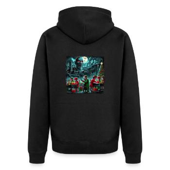 Christmas elves and elves in zombie horror ground - Unisex Premium Organic Zip Hoodie - black - Back - Nico (187cm)