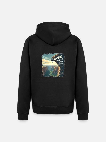 Climbing - Because Gravity Is Just a Suggestion - Unisex Premium Organic Zip Hoodie - black
