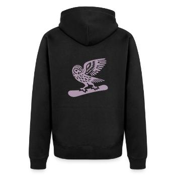 Eule Snowboard Snowboarder Minimalistisches Design - Unisex Premium Bio Zip Hoodie - Schwarz - Hinten - Nico (187cm)