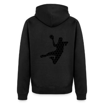Handball handball handball handball games handball games - Unisex Premium Organic Zip Hoodie - black - Back - Nico (187cm)