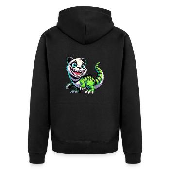 Fantaisiste Dino T-Rex Panda Créature mythique - Veste à capuche bio Premium Unisexe - noir - Dos - Nico (187cm)