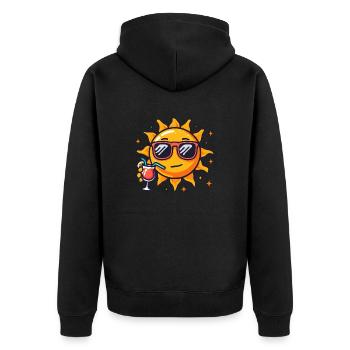 Sonnen-Cocktail-Entspannung Stern Sonne - Unisex Premium Bio Zip Hoodie - Schwarz - Hinten - Nico (187cm)