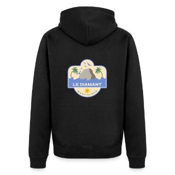 Le Diamant Martinique Karibische Inseln - Unisex Premium Bio Zip Hoodie - Schwarz - Hinten - Nico (187cm)