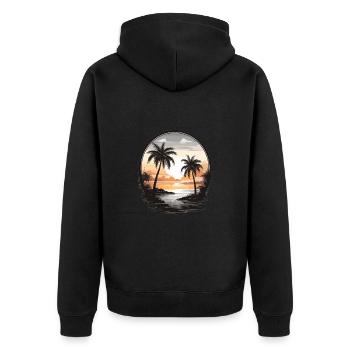 La vie est plus belle à la plage - Veste à capuche bio Premium Unisexe - noir - Dos - Nico (187cm)