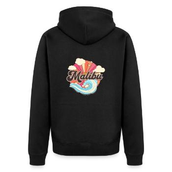 Malibu California Retro 80s Beach - Veste à capuche bio Premium Unisexe - noir - Dos - Nico (187cm)
