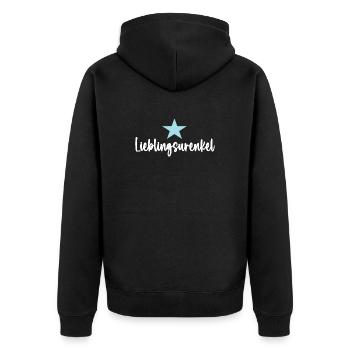 Urenkelsohn Ur-Enkel Jungen Urenkel Enkel Liebling - Unisex Premium Bio Zip Hoodie - Schwarz - Hinten - Nico (187cm)