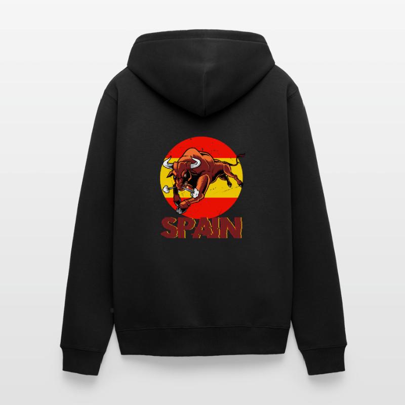 Spain Spanish Flag USA Mallorca Madrid Ameri Unisex Premium Organic Zip Hoodie