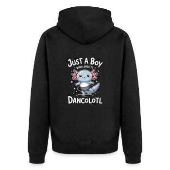 Just A boy who loves dance Ballet Dancer Gift - Unisex Premium Organic Zip Hoodie - black - Back - Nico (187cm)