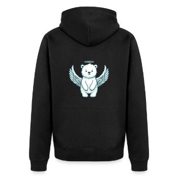 Polar Bear Elegance: Angels in the Arctic Light - Unisex Premium Organic Zip Hoodie - black - Back - Nico (187cm)