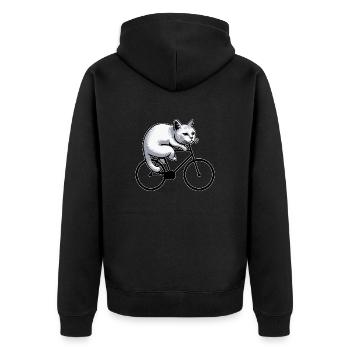 Vélo chat excentrique détendu détente détente - Veste à capuche bio Premium Unisexe - noir - Dos - Nico (187cm)