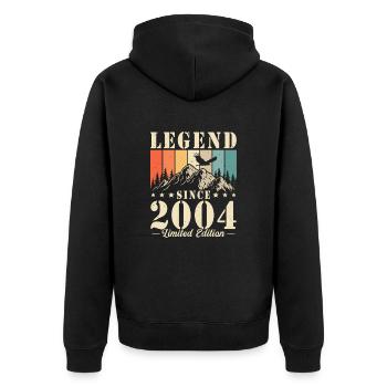 Légende depuis 2004 Vintage cadeau d’anniversaire - Veste à capuche bio Premium Unisexe - noir - Dos - Nico (187cm)