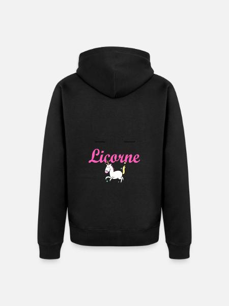 pilote de licorne maman anniversaire fille cheval - Veste à capuche bio Premium Unisexe - noir