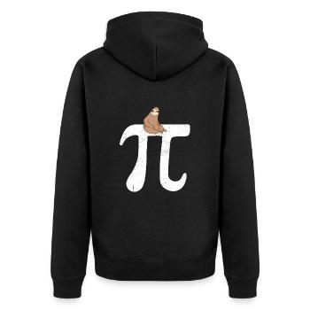 Math Sloth Pi - Unisex Premium Organic Zip Hoodie - black - Back - Nico (187cm)