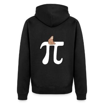 Math Sloth Pi - Unisex Premium Organic Zip Hoodie - black - Back - Nico (187cm)