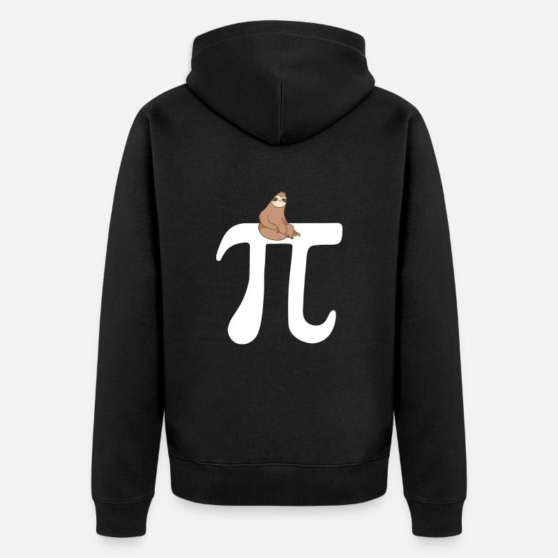 Math Sloth Pi - Unisex Premium Bio Zip Hoodie - Schwarz