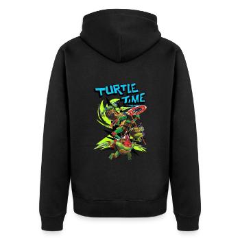 TMNT Mutant Mayhem Turtle Time All Turtles - Unisex Premium Organic Zip Hoodie - black - Back - Nico (187cm)