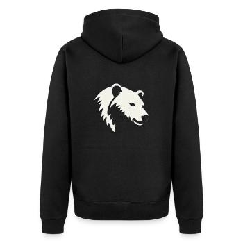 Silhouette d’ours d’une tête d’ours polaire - Veste à capuche bio Premium Unisexe - noir - Dos - Nico (187cm)