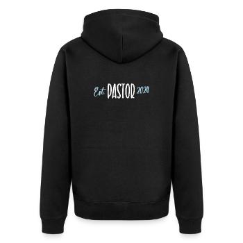 Pastor 2024 Geistliche Glaube Gott Pastoren Kirche - Unisex Premium Bio Zip Hoodie - Schwarz - Hinten - Nico (187cm)