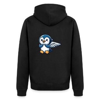 Ailes de manchot céleste - Veste à capuche bio Premium Unisexe - noir - Dos - Nico (187cm)