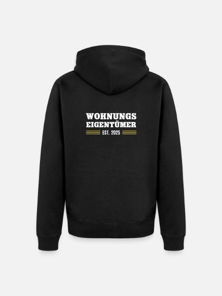 Wohnungseigentümer 2025 Wohnung Eigentümer - Unisex Premium Bio Zip Hoodie - Schwarz