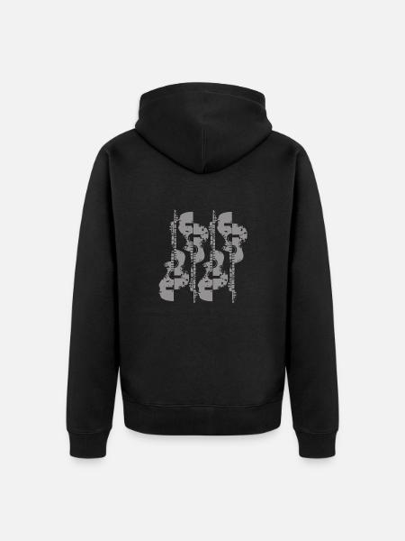 Guitar Artwork - Unisex Premium Organic Zip Hoodie - black