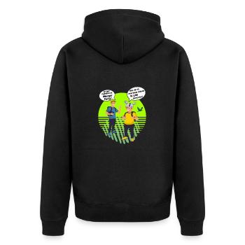Wikinger Party oder W-LAN Verstärker Wifi Design - Unisex Premium Bio Zip Hoodie - Schwarz - Hinten - Nico (187cm)