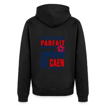 supporter football Caen Cadeau foot caennais - Veste à capuche bio Premium Unisexe - noir - Dos - Nico (187cm)