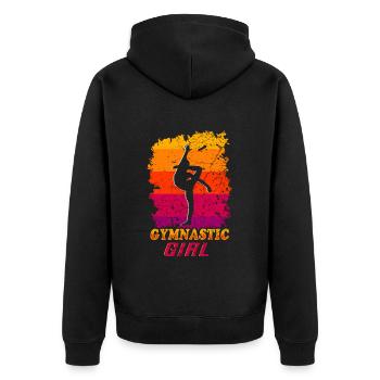 Gymnastique Filles Gymnaste Acrobaties - Veste à capuche bio Premium Unisexe - noir - Dos - Nico (187cm)