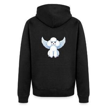 White Poodle with Angel Wings - Sweets - Unisex Premium Organic Zip Hoodie - black - Back - Nico (187cm)