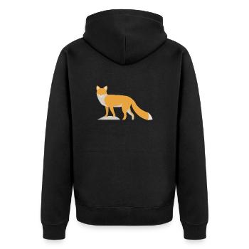 Rotfuchs - Unisex Premium Bio Zip Hoodie - Schwarz - Hinten - Nico (187cm)