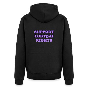 Soutenez les droits LGBT - Veste à capuche bio Premium Unisexe - noir - Dos - Nico (187cm)