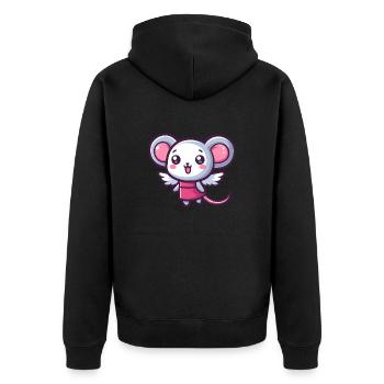 Souris céleste : un petit ange avec des ailes - Veste à capuche bio Premium Unisexe - noir - Dos - Nico (187cm)