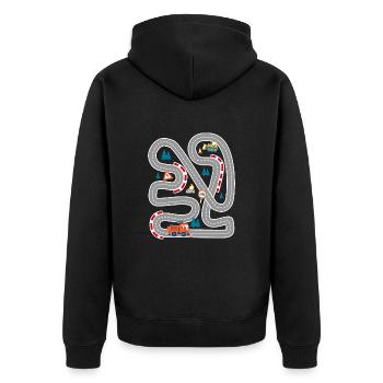 Spielen Sie Autorennen auf dem Rücken Familiengeschenk - Unisex Premium Bio Zip Hoodie - Schwarz - Hinten - Nico (187cm)