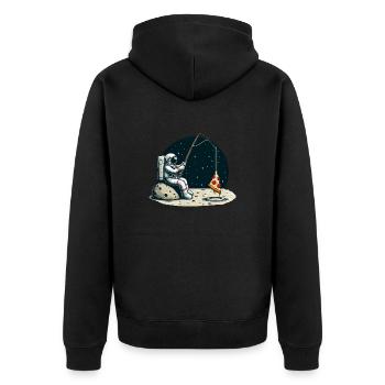Astronaute Pizza Pêche Lune Espace - Veste à capuche bio Premium Unisexe - noir - Dos - Nico (187cm)
