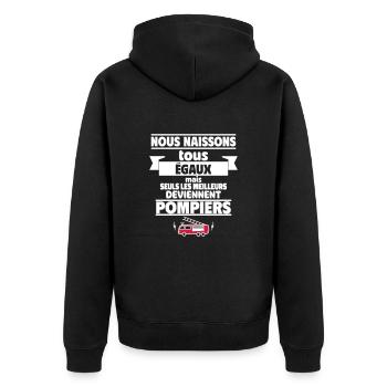 tous les hommes pompiers - Veste à capuche bio Premium Unisexe - noir - Dos - Nico (187cm)