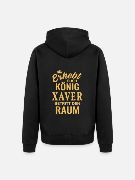 Name Xaver Geschenk Geburtstag lustig König - Unisex Premium Bio Zip Hoodie - Schwarz